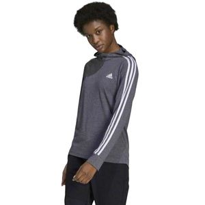 Adidas Gray & White Lightweight Long Sleeve Pullover Hoodie